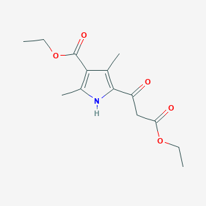 molecular formula C14H19NO5 B1266887 ethyl 5-(3-ethoxy-3-oxopropanoyl)-2,4-dimethyl-1H-pyrrole-3-carboxylate CAS No. 963-69-9