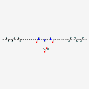 molecular formula C40H69N3O2.C2H4O2<br>C42H73N3O4 B12668889 N,N'-(Iminodiethylene)bis(octadeca-9,12,15-trienamide) monoacetate CAS No. 93918-63-9