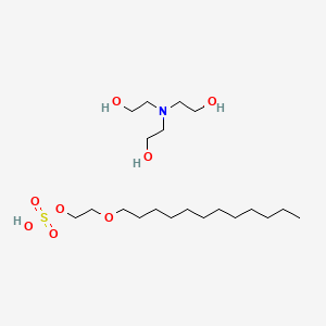 molecular formula C20H45NO8S B12668911 Tris(2-hydroxyethyl)ammonium 2-(dodecyloxy)ethyl sulphate CAS No. 42608-87-7