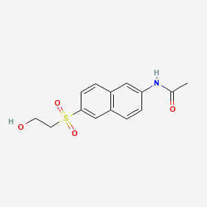 molecular formula C14H15NO4S B12668979 Acetamide, N-(6-((2-hydroxyethyl)sulfonyl)-2-naphthalenyl)- CAS No. 82199-06-2