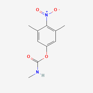 molecular formula C10H12N2O4 B12668987 Carbamic acid, methyl-, 4-nitro-3,5-xylyl ester CAS No. 4654-46-0