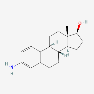 molecular formula C18H25NO B1266900 (8R,9S,13S,14S,17S)-3-amino-13-methyl-6,7,8,9,11,12,14,15,16,17-decahydrocyclopenta[a]phenanthren-17-ol CAS No. 10427-24-4