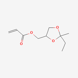 molecular formula C10H16O4 B12669039 2-Propenoic acid, (2-ethyl-2-methyl-1,3-dioxolan-4-yl)methyl ester CAS No. 69701-99-1