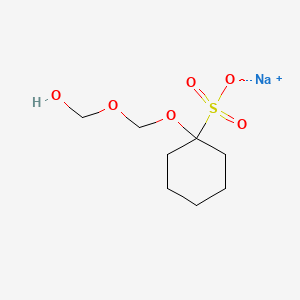 molecular formula C8H15NaO6S B12669068 Sodium 1-((hydroxymethoxy)methoxy)cyclohexanesulphonate CAS No. 94248-90-5