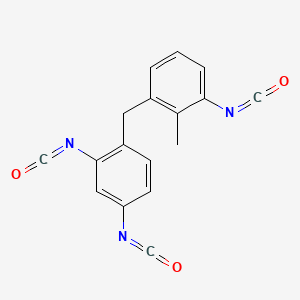 molecular formula C17H11N3O3 B12669078 4-[(3-Isocyanato-O-tolyl)methyl]-1,3-phenylene diisocyanate CAS No. 94213-41-9