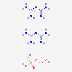 molecular formula C5H19N10O5P B12669099 Bis(amidinourea) phosphate, mono(hydroxymethyl) derivative CAS No. 84962-66-3