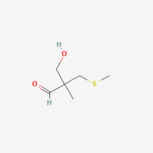 molecular formula C6H12O2S B12669163 2-(Hydroxymethyl)-2-methyl-3-(methylthio)propionaldehyde CAS No. 85030-55-3