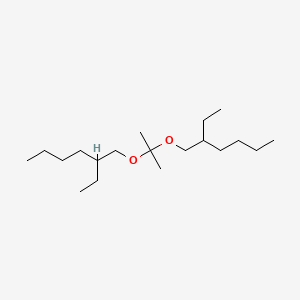 molecular formula C19H40O2 B12669173 1,1'-Isopropylidenebis(oxy)bis[2-ethylhexane] CAS No. 85409-37-6