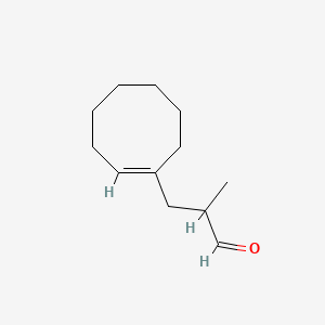 molecular formula C12H20O B12669205 alpha-Methylcyclooct-1-ene-1-propionaldehyde CAS No. 94201-11-3