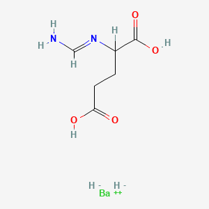 molecular formula C6H12BaN2O4 B12669237 2-(aminomethylideneamino)pentanedioic acid;barium(2+);hydride CAS No. 23541-42-6