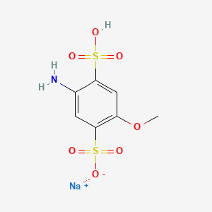molecular formula C7H8NNaO7S2 B12669242 Sodium hydrogen-2-amino-5-methoxybenzene-1,4-disulphonate CAS No. 83763-33-1