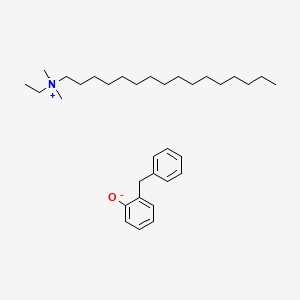 molecular formula C33H55NO B12669268 Ethylhexadecyldimethylammonium 2-benzylphenolate CAS No. 85940-56-3