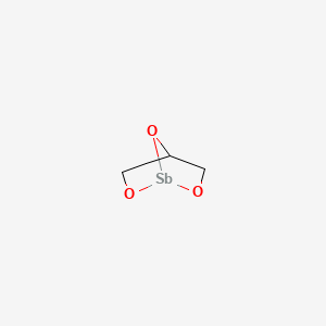 molecular formula C3H5O3Sb B12669341 2,6,7-Trioxa-1-stibabicyclo[2.2.1]heptane CAS No. 68332-69-4
