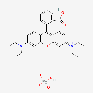 molecular formula C28H32MoN2O7 B12669377 Xanthylium, 9-(2-carboxyphenyl)-3,6-bis(diethylamino)-, molybdate CAS No. 97191-99-6