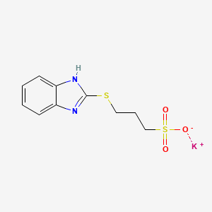 molecular formula C10H11KN2O3S2 B12669429 Potassium 3-(1H-benzimidazol-2-ylthio)propanesulphonate CAS No. 94231-61-5