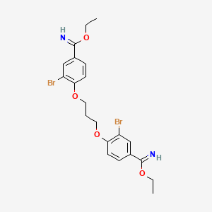 molecular formula C21H24Br2N2O4 B12669453 Diethyl 4,4'-(trimethylenebis(oxy))bis(3-bromobenzimidate) CAS No. 93778-11-1