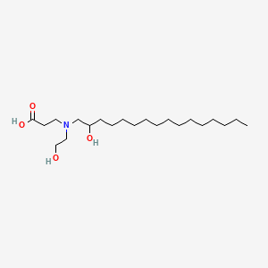 molecular formula C21H43NO4 B12669476 N-(2-Hydroxyethyl)-N-(2-hydroxyhexadecyl)-beta-alanine CAS No. 70521-72-1