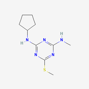 molecular formula C10H17N5S B12669485 N-Cyclopentyl-N'-methyl-6-(methylthio)-1,3,5-triazine-2,4-diamine CAS No. 84712-75-4