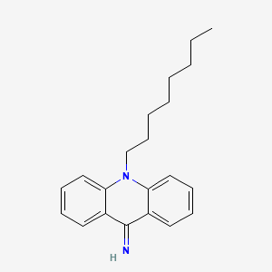 molecular formula C21H26N2 B12669499 9(10H)-Acridinimine, 10-octyl- CAS No. 111782-86-6