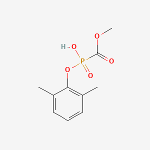 molecular formula C10H13O5P B12669520 Phosphinecarboxylic acid, (2,6-dimethylphenoxy)hydroxy-, methyl ester, oxide CAS No. 72304-96-2