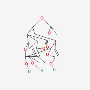 molecular formula C22H26O9 B12669529 Unii-R7M3Y4C8BK 