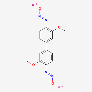 molecular formula C14H12K2N4O4 B12669548 Dipotassium 3,3'-dimethoxy-N,N'-dinitrosobiphenyl-4,4'-diamide CAS No. 85650-46-0