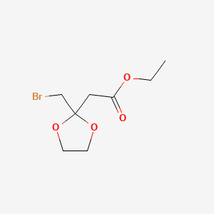 molecular formula C8H13BrO4 B12669682 Ethyl 2-(bromomethyl)-1,3-dioxolane-2-acetate CAS No. 94133-61-6