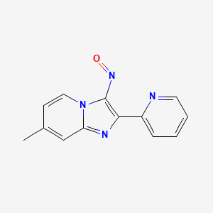 molecular formula C13H10N4O B12669695 Imidazo(1,2-a)pyridine, 7-methyl-3-nitroso-2-(2-pyridinyl)- CAS No. 364043-76-5