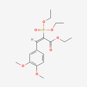 molecular formula C17H25O7P B12669734 Ethyl 2-(diethoxyphosphoryl)-3-(3,4-dimethoxyphenyl)acrylate CAS No. 14656-26-9