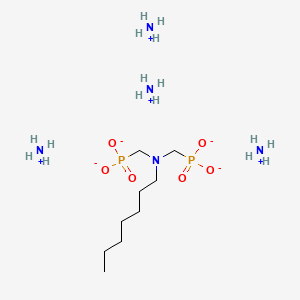 molecular formula C9H35N5O6P2 B12669749 ((Heptylimino)bis(methylene))bisphosphonic acid, ammonium salt CAS No. 94202-06-9