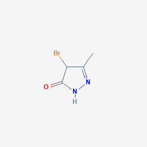 molecular formula C4H5BrN2O B1266978 4-Bromo-5-methyl-2,4-dihydro-3h-pyrazol-3-one CAS No. 51395-52-9