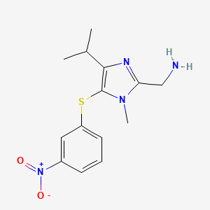 molecular formula C14H18N4O2S B12669782 2-Aminomethyl-4-isopropyl-1-methyl-5-(3-nitrophenylthio)-1H-imidazole CAS No. 178979-58-3