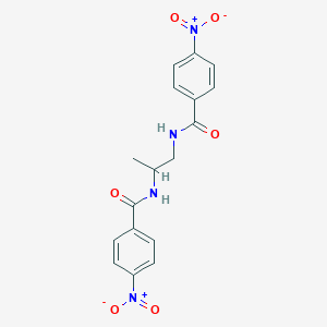 molecular formula C17H16N4O6 B12669861 4-Nitro-N-(2-((4-nitrobenzoyl)amino)propyl)benzamide CAS No. 140391-39-5