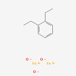 molecular formula C10H14Fe2O3 B12669864 1,2-Diethylbenzene;iron(3+);oxygen(2-) 
