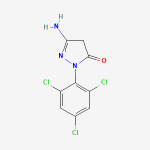 molecular formula C9H6Cl3N3O B1266990 3-Amino-1-(2,4,6-trichlorophenyl)-2-pyrazolin-5-one CAS No. 27241-31-2