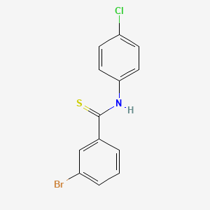 molecular formula C13H9BrClNS B12669935 Benzenecarbothioamide, 3-bromo-N-(4-chlorophenyl)- CAS No. 127351-10-4