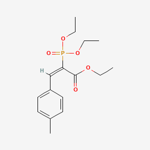 molecular formula C16H23O5P B12669969 Ethyl (2E)-2-(diethoxycarbonyl)-3-(4-methylphenyl)prop-2-enoate CAS No. 14656-24-7