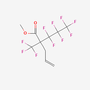 molecular formula C10H8F10O2 B12669970 Methyl 2-(heptafluoropropyl)-2-(trifluoromethyl)pent-4-en-1-oate CAS No. 83846-71-3