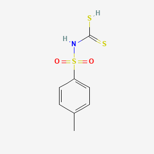 molecular formula C8H9NO2S3 B12670039 Carbamodithioic acid, ((4-methylphenyl)sulfonyl)- CAS No. 5706-65-0