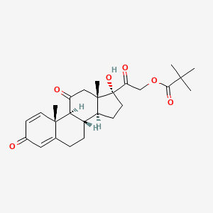 molecular formula C26H34O6 B12670055 17,21-Dihydroxypregna-1,4-diene-3,11,20-trione 21-pivalate CAS No. 51192-49-5