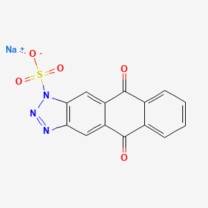 molecular formula C14H6N3NaO5S B12670081 Sodium 5,10-dihydro-5,10-dioxo-1H-anthra(2,3-d)triazolesulphonate CAS No. 93918-96-8