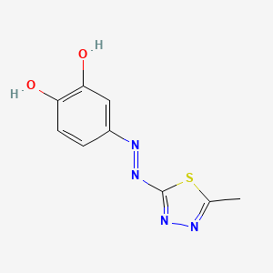 molecular formula C9H8N4O2S B12670153 4-((5-Methyl-1,3,4-thiadiazol-2-yl)azo)-1,2-benzenediol CAS No. 156645-09-9