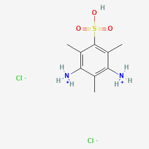 molecular formula C9H16Cl2N2O3S B12670182 2,4,6-Trimethyl-5-sulpho-m-phenylenediammonium dichloride CAS No. 79817-73-5
