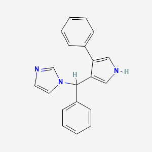 molecular formula C20H17N3 B12670187 1H-Imidazole, 1-(phenyl(4-phenyl-1H-pyrrol-3-yl)methyl)- CAS No. 150061-74-8