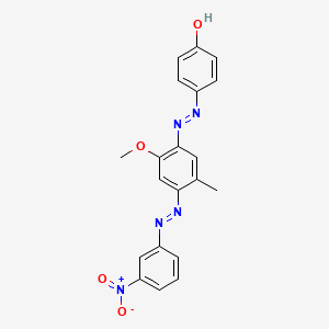 molecular formula C20H17N5O4 B12670189 4-((2-Methoxy-5-methyl-4-((3-nitrophenyl)azo)phenyl)azo)phenol CAS No. 84100-06-1