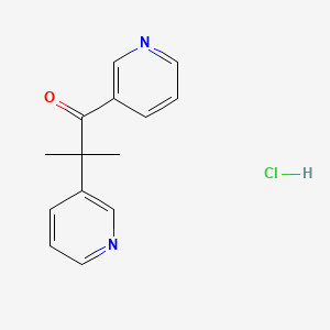 molecular formula C14H15ClN2O B12670195 1-Propanone, 2-methyl-1,2-di-3-pyridinyl-, hydrochloride CAS No. 22752-91-6