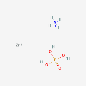 molecular formula H7NO4PZr+5 B12670213 Phosphoric acid, ammonium zirconium salt CAS No. 84057-79-4