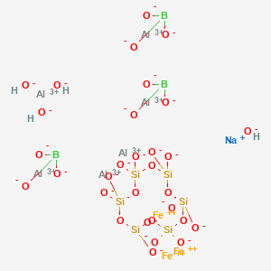 molecular formula Al6B3Fe3H4NaO31Si6 B12670217 Schorl tourmaline CAS No. 12424-45-2