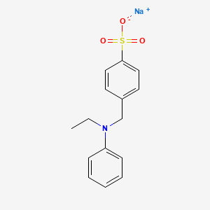 molecular formula C15H16NNaO3S B12670238 Sodium 4-((ethylanilino)methyl)benzenesulphonate CAS No. 84712-71-0
