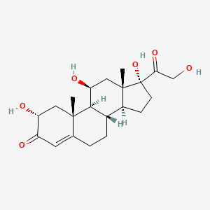 molecular formula C21H30O6 B12670249 Pregn-4-ene-3,20-dione, 2,11,17,21-tetrahydroxy-, (2alpha,11beta)- CAS No. 520-84-3